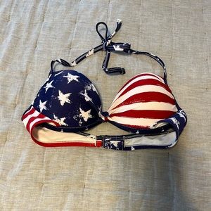 Red, White and Blue Flag Swim Top
